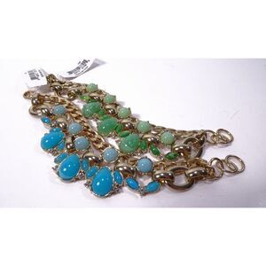 Nordstrom Lee Angel  Capri Cabochon Frontal Bracelet Green Turq Set 2 NWT 100